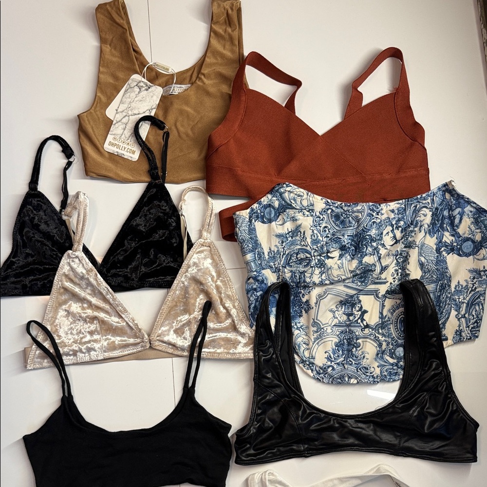 Lot of 10 Bandeau and Crop Top Bras